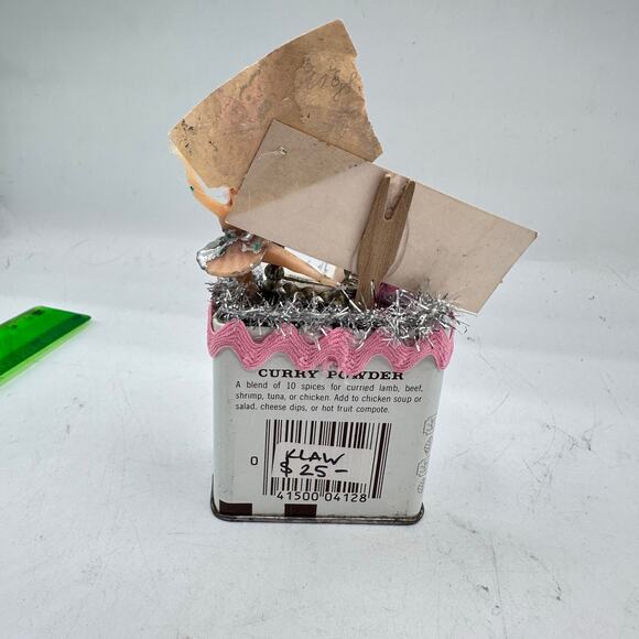 Birthday Ballerina Retro Assemblage - Vintage Spice Tin Diorama - Picture 4 of 6